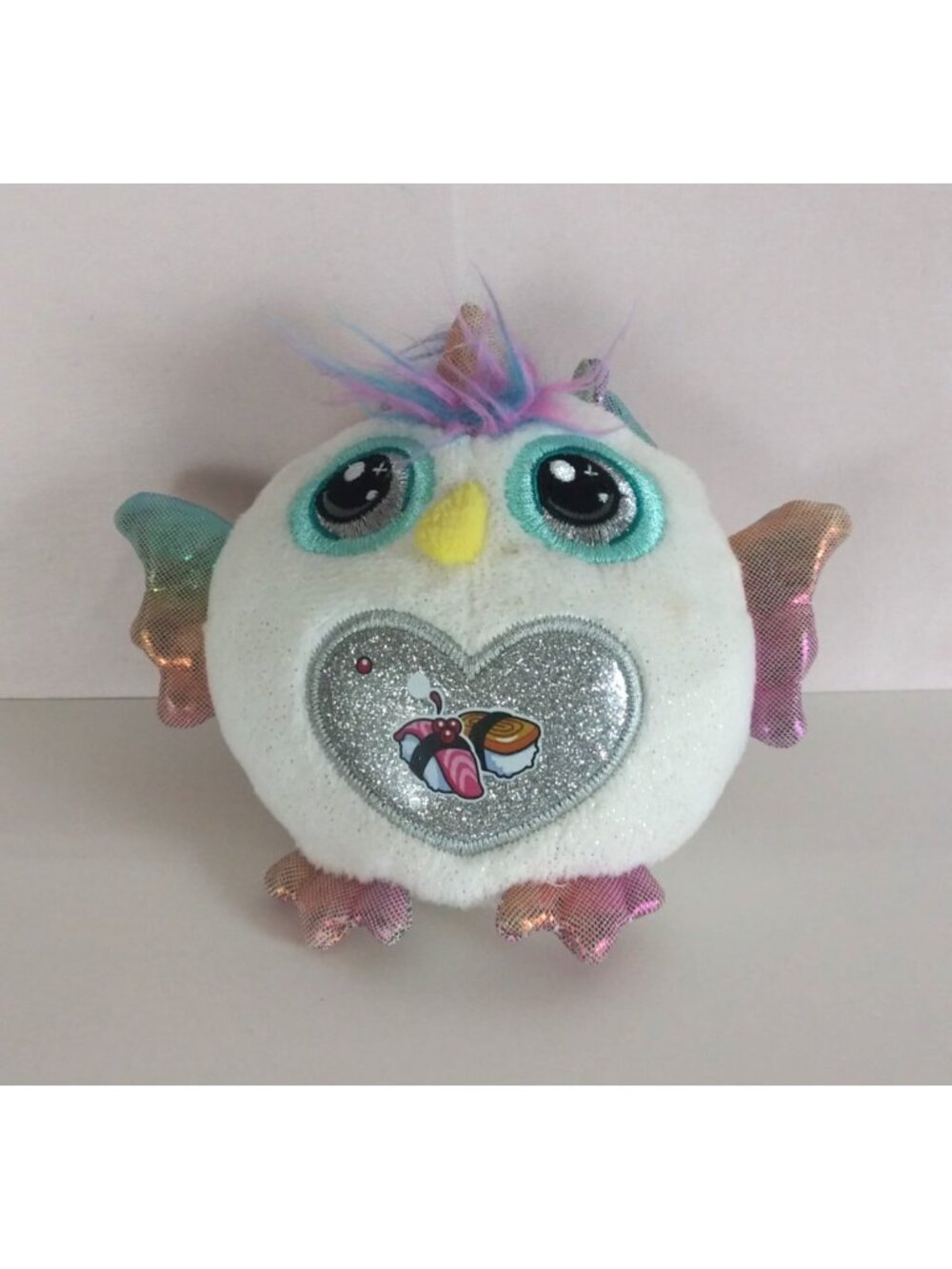 Zuru Rainbocorns Sparkle Heart Surprise Luna The Owlcorn 4" Plush